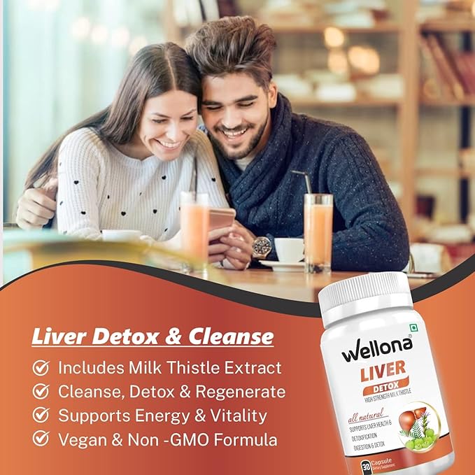 Wellona Liver Detox Supplements for Women & Men - 30 caps