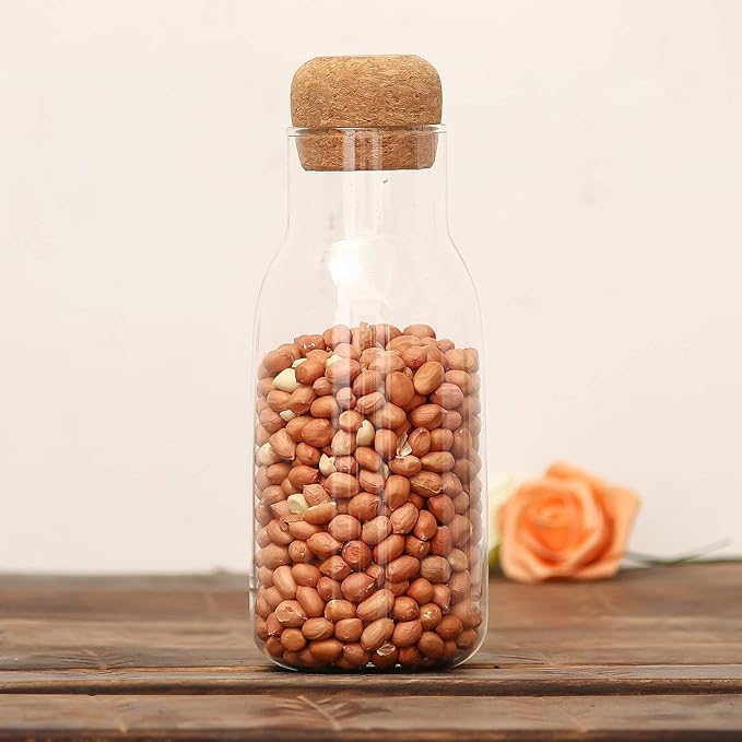 Femora Bottle Container Borosilicate Glass Bottle With Cork Jars & Container | 500 Ml