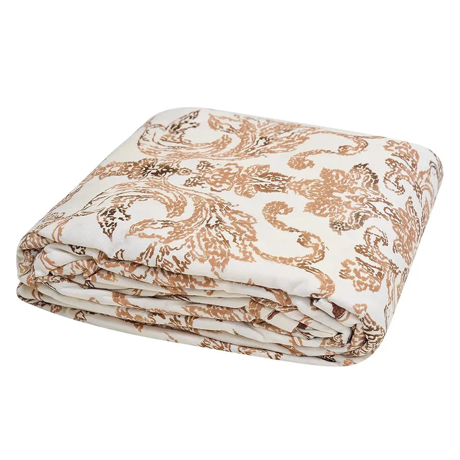 Trance Home Linen Pure 100% Cotton Reversible Dohar Toddler Size AC Quilt for Babies Colour Ivy Brown
