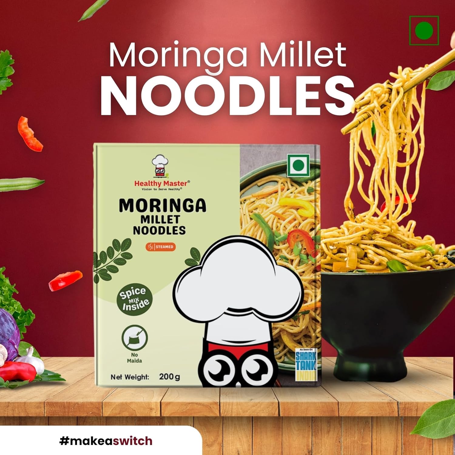 Healthy Master Moringa Millet Noodles - 200 gms (Pack of 2)