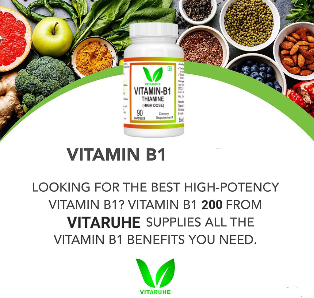 VITARUHE® Vitamin B1 (Thiamine) High Dose – 90 Capsules