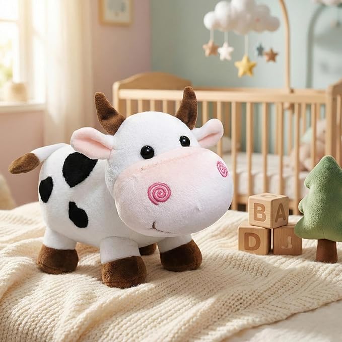 Kidology Cute Cow Plush Soft Toy Ultra Soft & Huggable White Colour