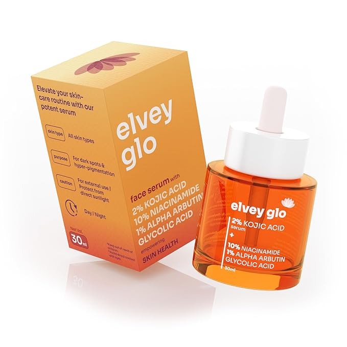 Elvey Essentials Glo 2% Kojic Acid Brightening Face Serum With 10% Niacinamide - 30 ml