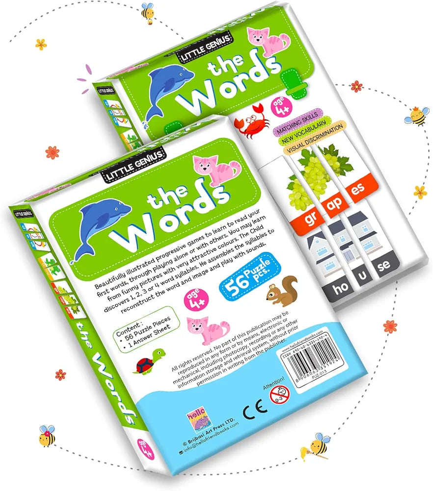 Hello Friend My First Word Addition  Puzzle Game Box Set for Kids – Early Learning Activity with Matching Skills, Colorful Fun Illustrations for Kids