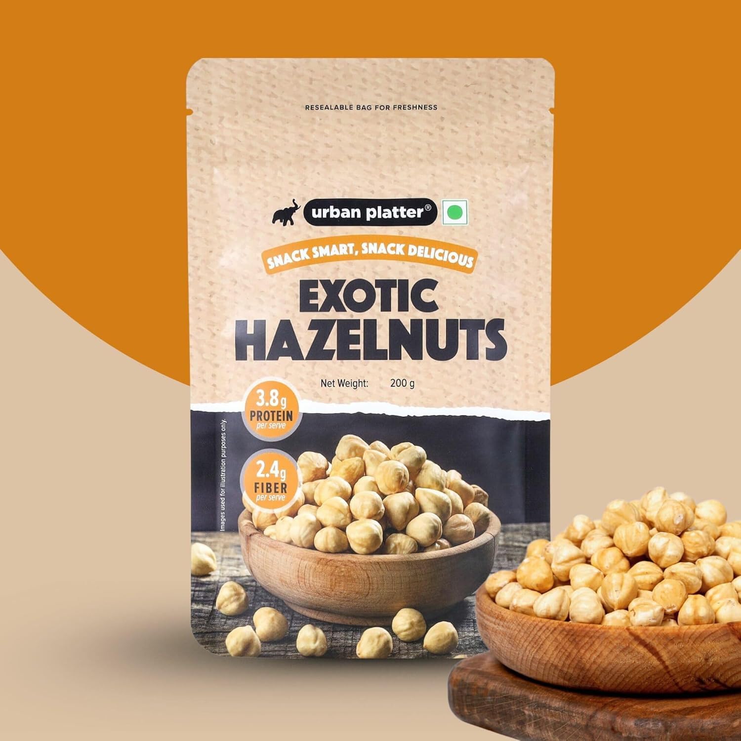 Urban Platter Exotic Hazelnuts, (Protein & Fiber Rich, For Confectionery, Baking, Nut Pastes & Dessert)