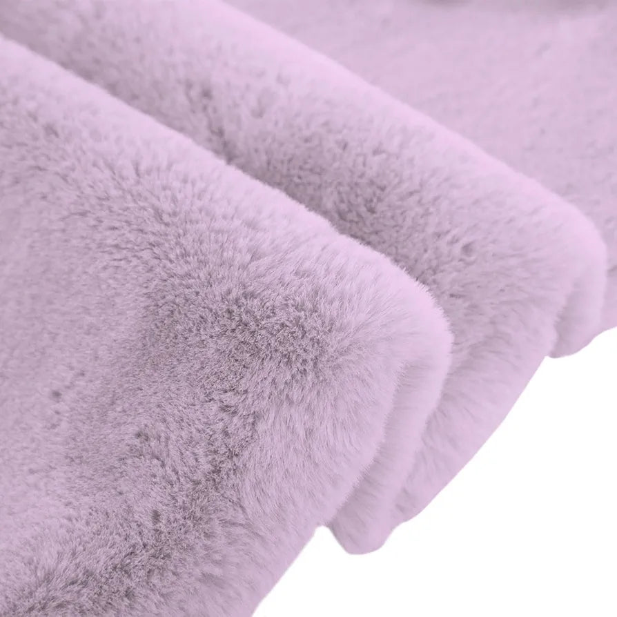 Luxe Home International Rectangular Bath Mat Super Soft Anti Skid Rabbit Fur  Bathroom Mats Colour Lilca