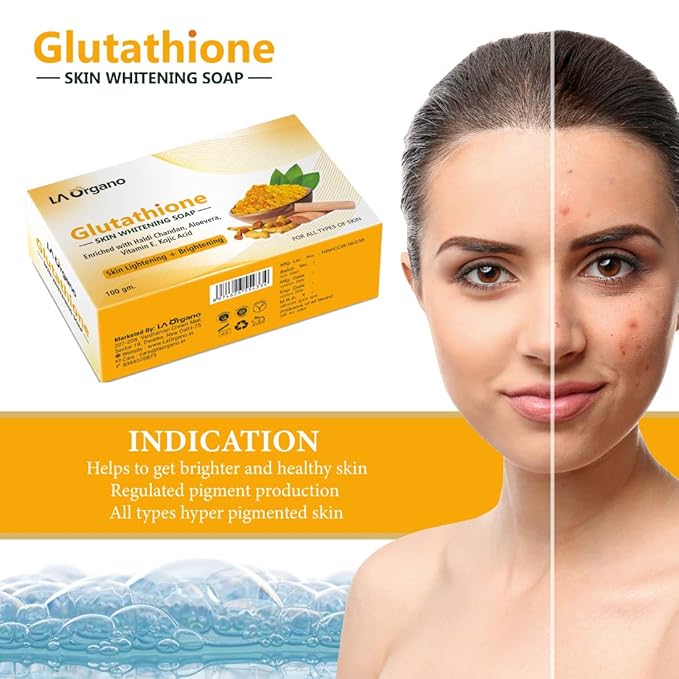 La Organo Glutathione Haldi Chandan Skin Lightening & Brightening Soap - 100 Gms