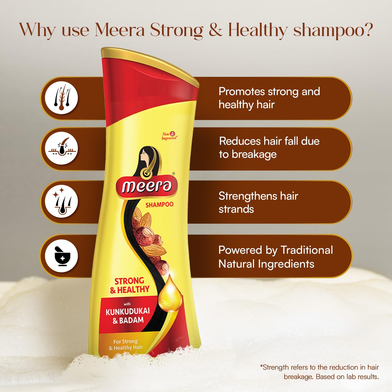 Meera Strong & Healthy Shampoo, 180ml, Yellow