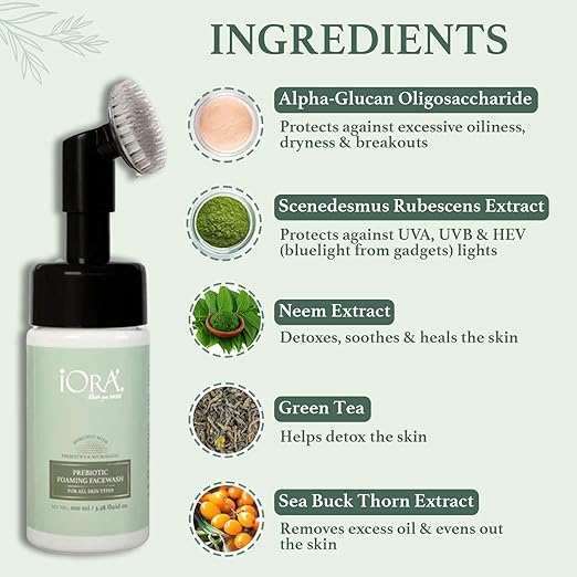 Iora Prebiotic Foaming Face Wash - 100 ml