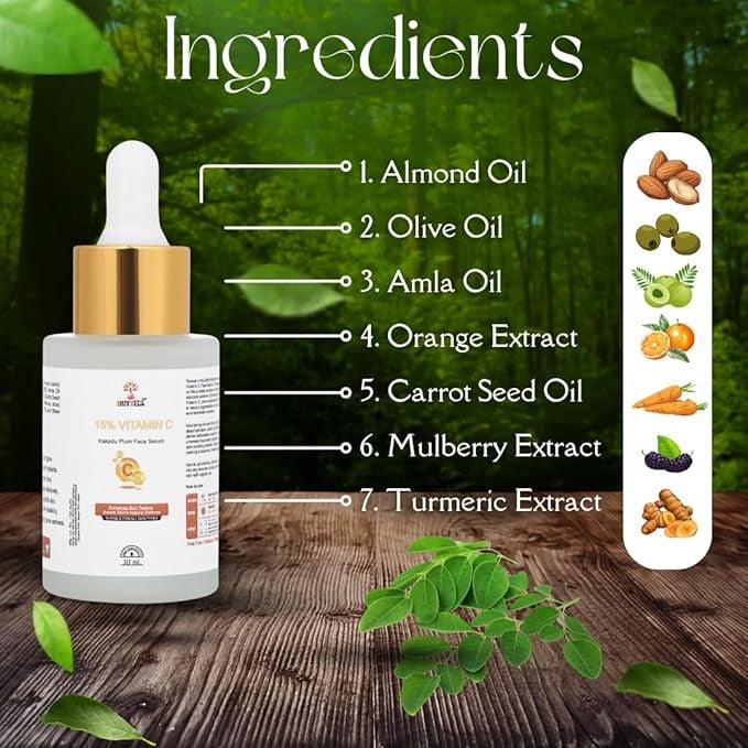 Shivveda Face Serum Vitamin C 15% with Kakadu Plum - 30 ml