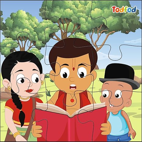 TodFod Wooden Jigsaw Puzzles Toy for Kids & Children Chhota Bheem 54 Pieces 6 in 1 Jigsaw Puzzles