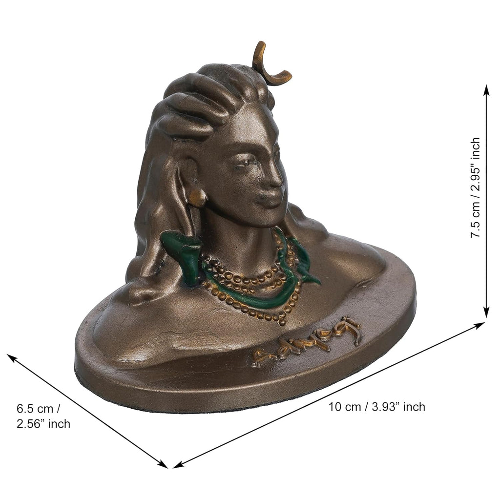 Ecraftindia Handcrafted Polyresin Bronze Adiyogi Shiva Statue | Hindu God Idol