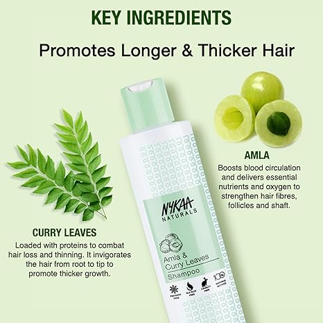 Nykaa Naturals Amla & Curry Leaves Anti-Hair Fall Shampoo - 400 ml
