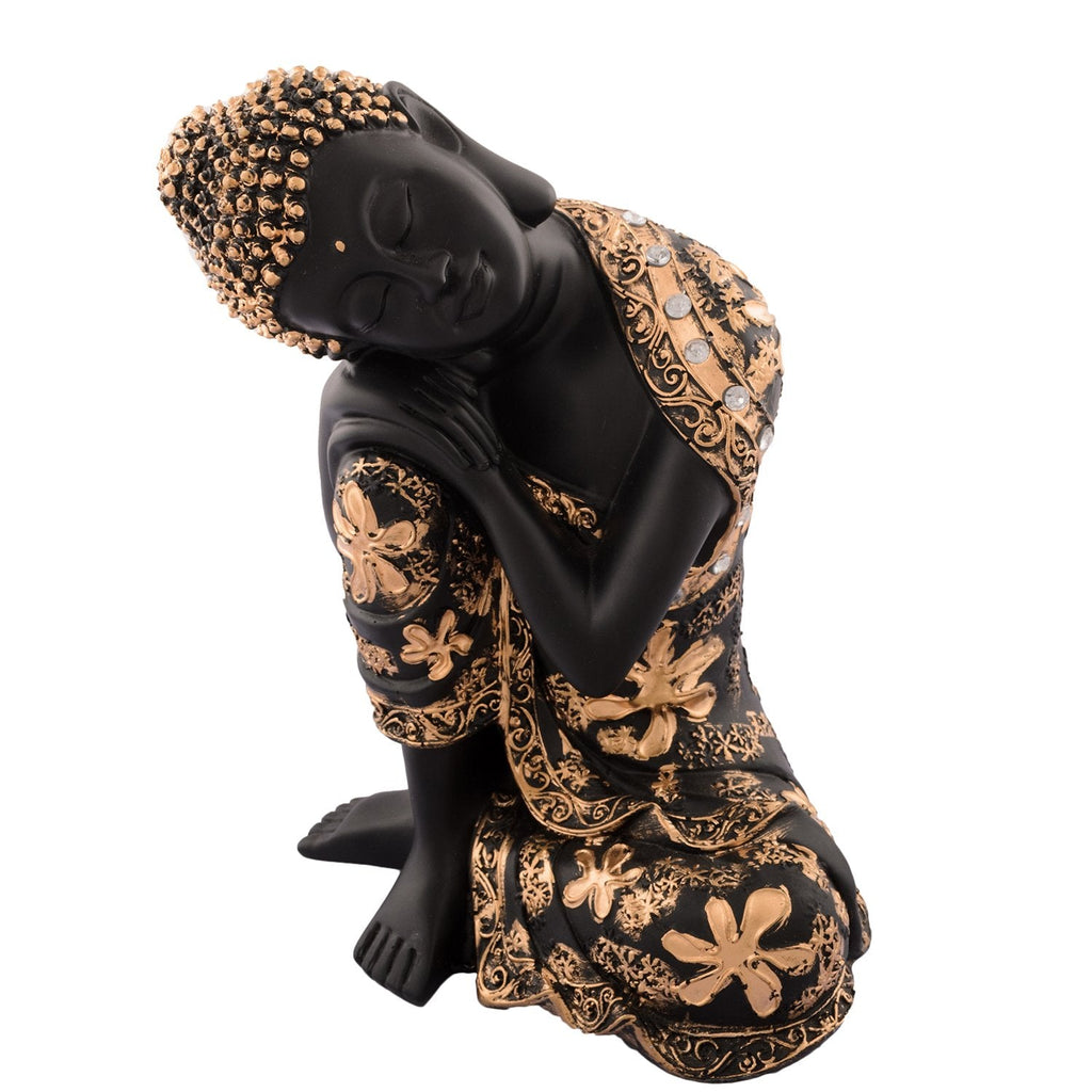 Ecraftindia Pleasing Buddha Showpiece | Red and Brown