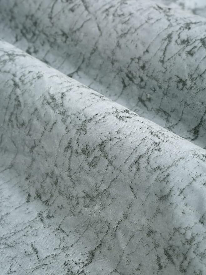 Cortina 2 Piece Solid Design Panel Eyelet Velvet Door Curtains | 7 Feet | Silver