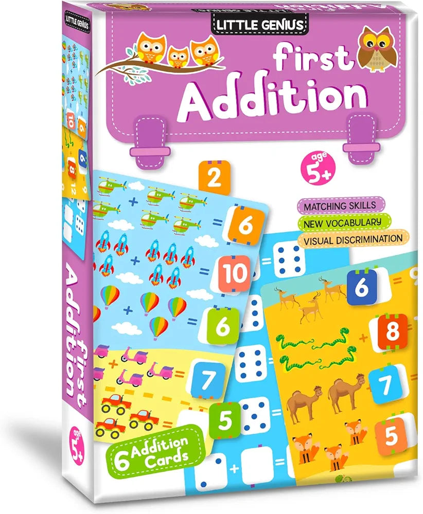 Hello Friend My First Addition Math Puzzle Game Box Set for Kids Early Learning Activity with Alphabet, Number Games