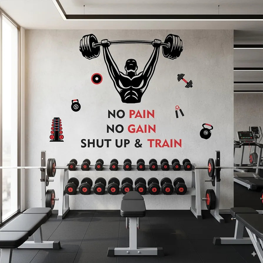 StickMe Gym Fitness Bodybuilding Sports Workout Boxing Inspirational Motivational Quotes Wall Sticker Large - 140 x 100 cm