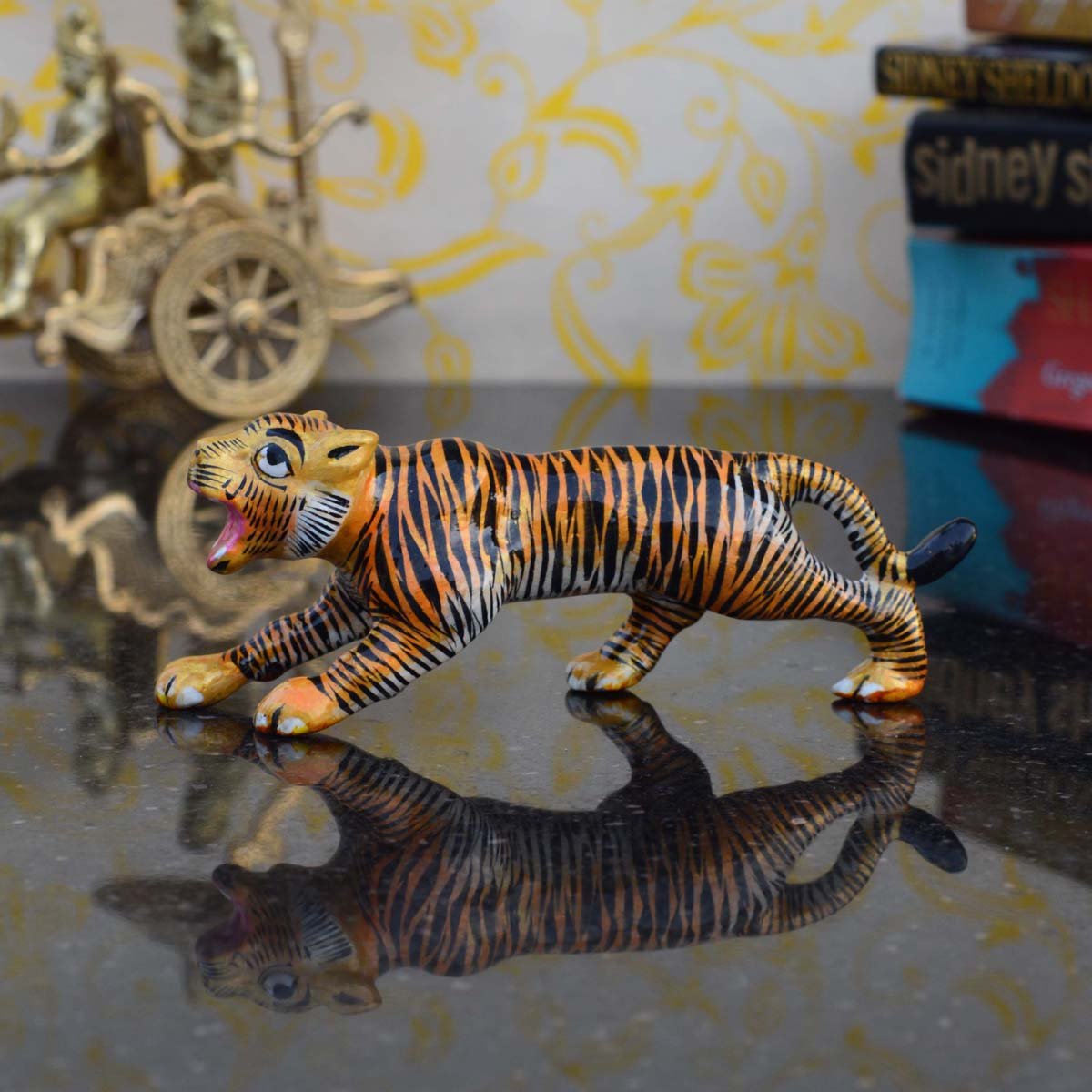 Ecraftindia Meenakari Tiger Statue