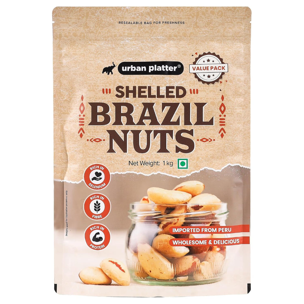 Urban Platter Brazil Nuts, 100g (Rich in Selenium | Superfood | Have 1 Daily | Product of Peru)