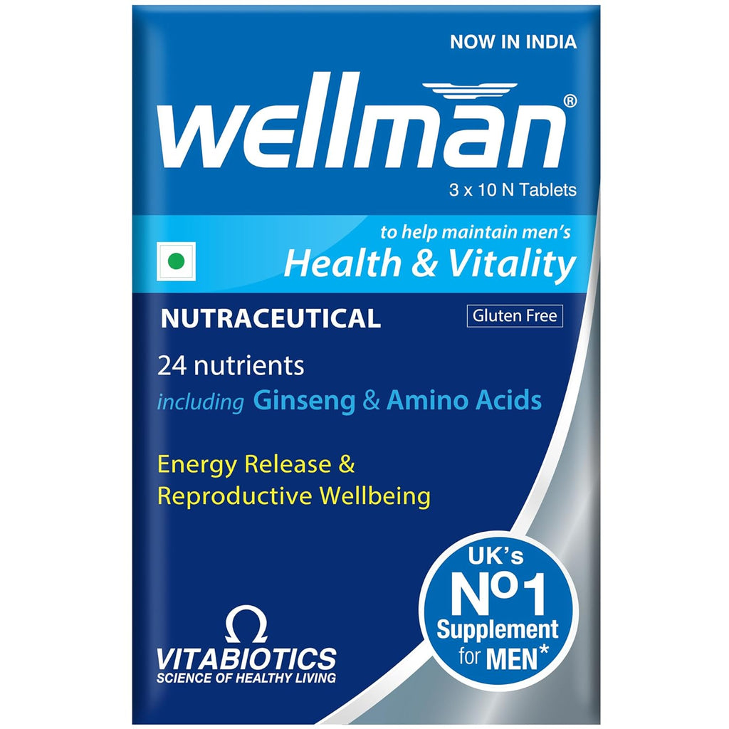 Wellman Multivitamin for Men â€“ 30 Tablets (Monthly Pack) | Daily Self-Care & Inner Wellness | With Panax Ginseng, Vitamins A, B, C, D & Essential Nutrients
