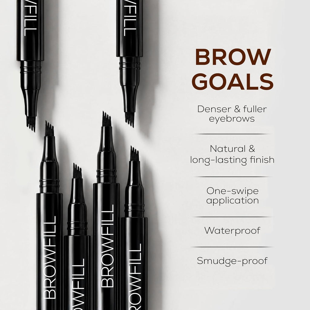 RENEE Browfill Eyebrow Pen - Brown | Waterproof & Smudge-Proof | One Swipe Application | Micro Precision | Natural & Long-Lasting Finish | For Denser & Fuller Eyebrows | Easy to Use | Cruelty-Free