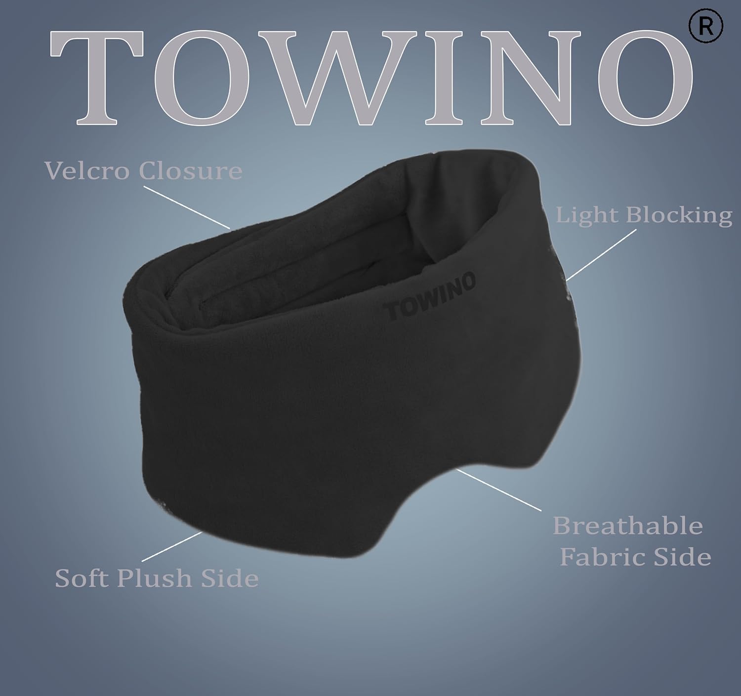 TOWINO® Eye Mask for Sleeping Super Soft & Smooth And Fully Adjustable To All Size Heads - Super Soft & Comfortable for Women and Men, Blindfold for Travelling, Night Sleeping,Nap Suitable for All Family Members Made In India (Black)