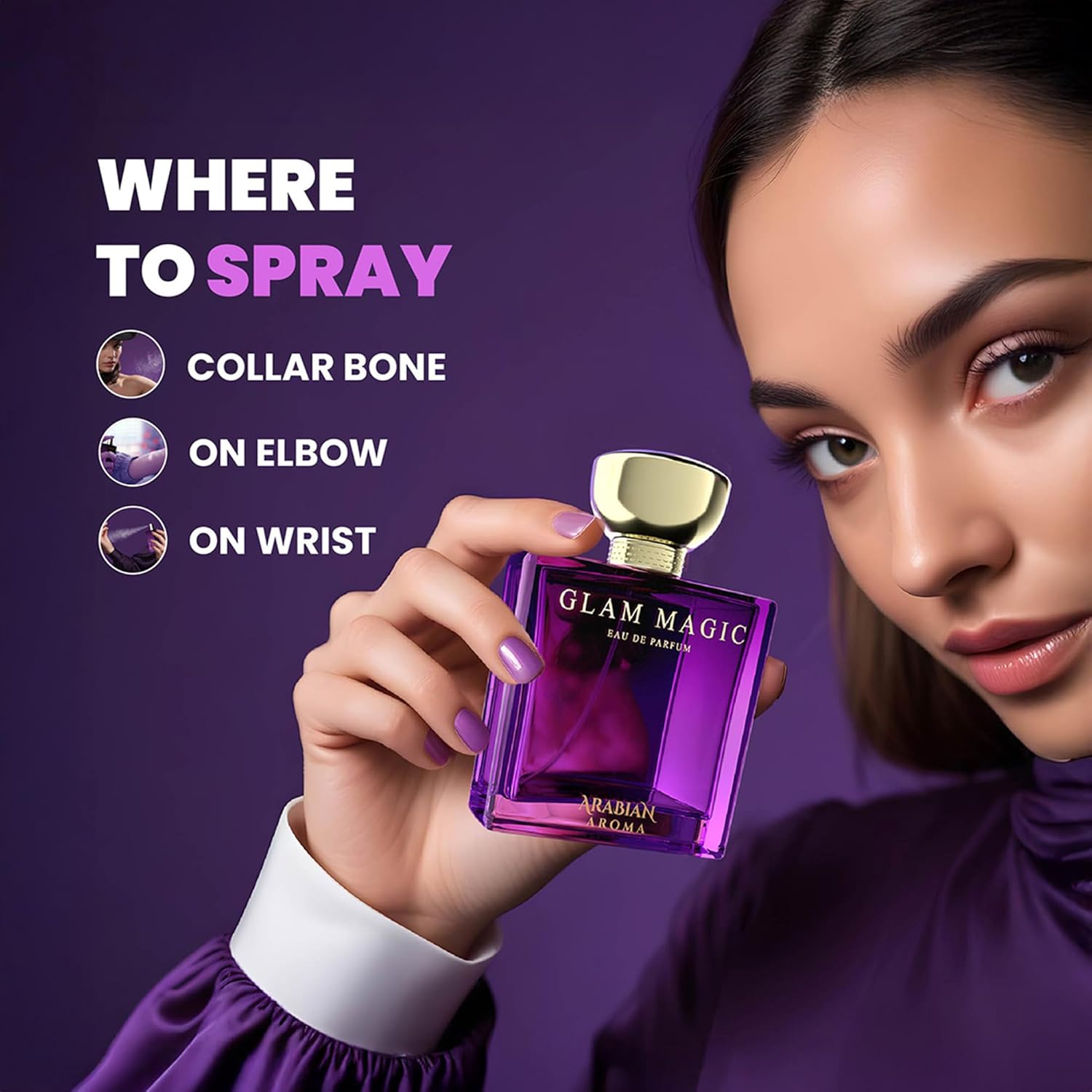 Arabian Aroma Glam Magic Women's Perfume | Long Lasting Perfumes for Women | Floral Perfume -Women and Girls' perfume | Eau De Parfum (100ml)