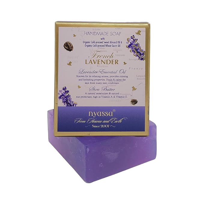 Nyassa Luxurious French Lavender Handmade Natural Bathing Soap - 150 Gms
