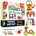 Solobolo Paitning Kit for Kids | Art & Craft Kit for Kids 6-12 | Truck Art Kit | Wood, Brown