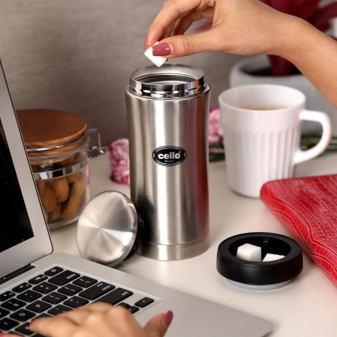 Cello My Cup Stainless Steel Water Bottle | 350 ml | Silver