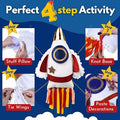 PepPlay Rocket Diy Pillow Kit 38-Piece Space Theme Activity Kit No Mess No Sewing Soft Cushion Toy