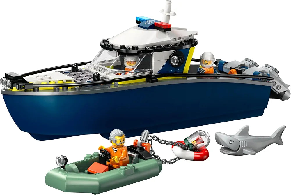 Lego City Police Boat Chase Toy with a Floatable Speedboat and Dinghy 60456 Building Blocks Toys for 6+ Gift for Boys and Girls