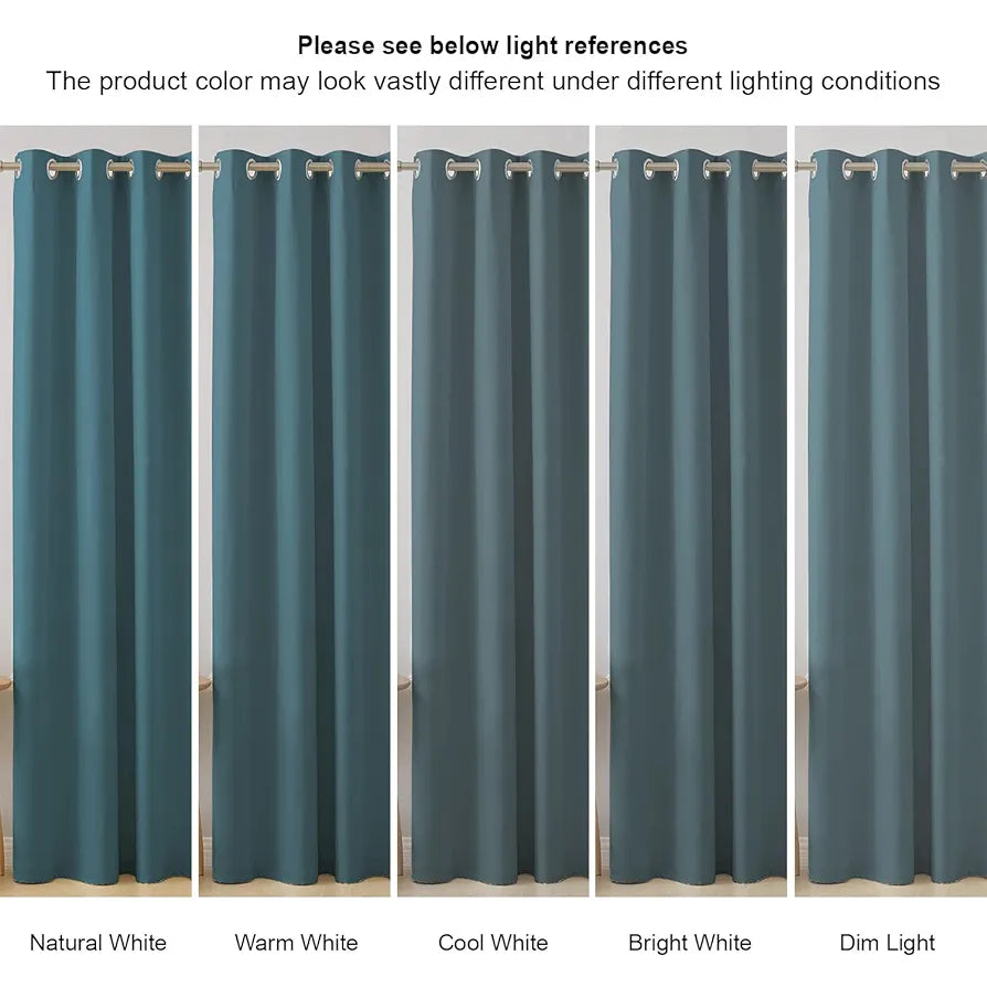 Cloth Fusion Blackout Door Curtains 7 Feet Long Set of 2 Prussian Blue Colour