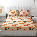 Fresh From Loom Cartoon Wrinkle Free Glace Cotton Bedsheet For Kids With 2 Pillow Cover 144 Tc Multicolor Pale