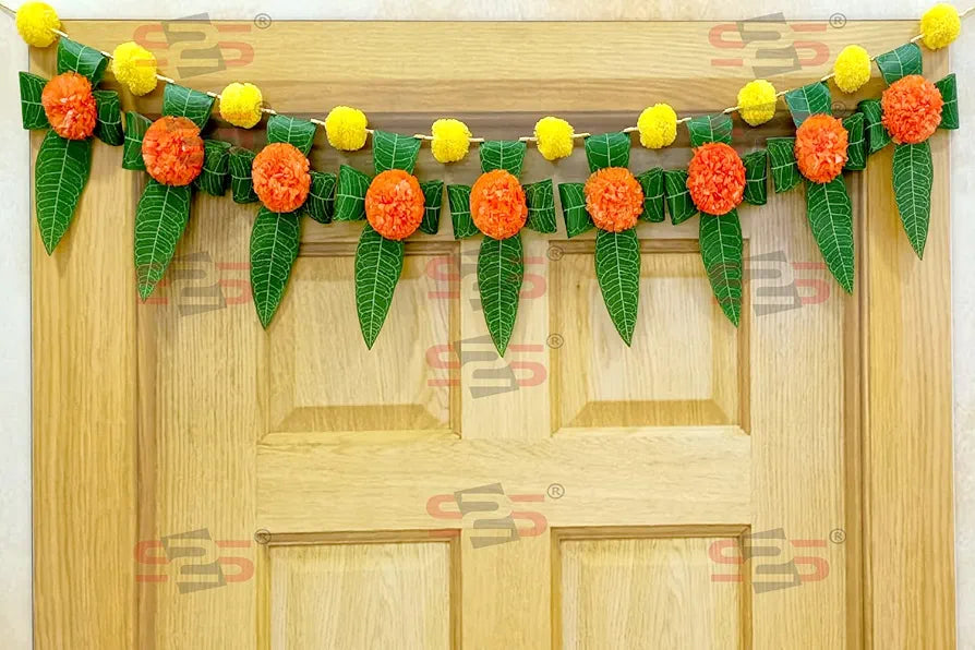Mango Leaves and Flowers Decoration Door Toran
