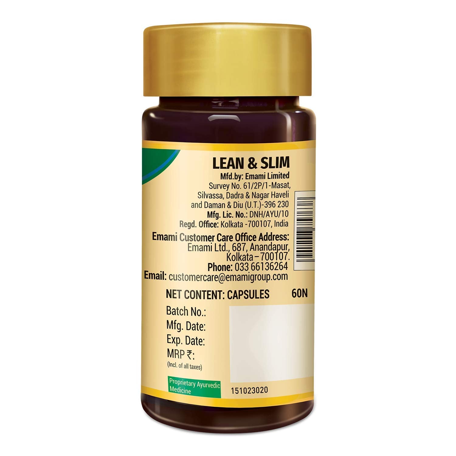 Zandu Lean & Slim | Enriched With The Goodness Of 6 Herbs To Help You In Weight Loss Journey | Acts As A Metabolism Booster & Supports Weight Management, (60 Caps)