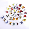 Jaamso Royals Multicolour 3d Butterflies Stickers for Wall 30CM X 21CM Set of 2