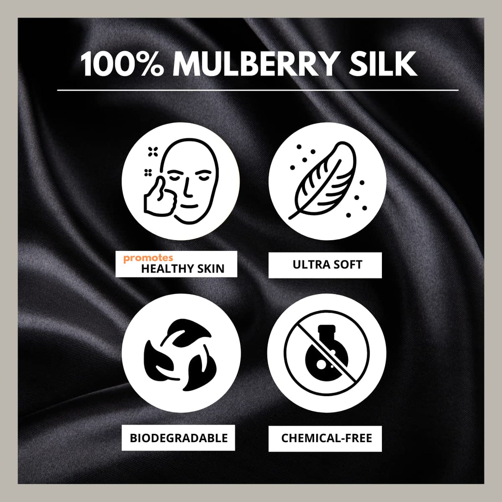 Friends of Meditation 100% Mulberry Silk Eye Mask, Super Smooth Sleep Mask and Blind Fold (Black Lines)