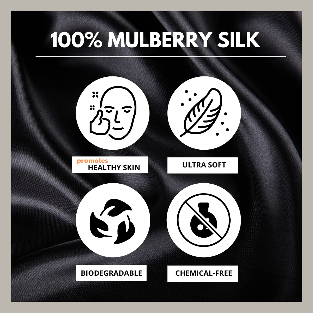 Friends of Meditation 100% Mulberry Silk Eye Mask, Super Smooth Sleep Mask and Blind Fold (Black Lines)