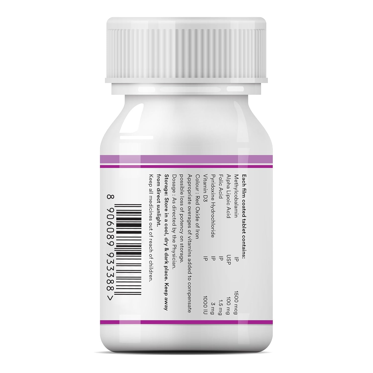 INLIFE Vitamin B12 (Methylcobalamin) 1500mcg Supplement with ALA, Folic Acid, Vitamin D3 | Nerve and Brain Health for Men & Women â€“ 60 Tablets(Pack Of 1, 60)