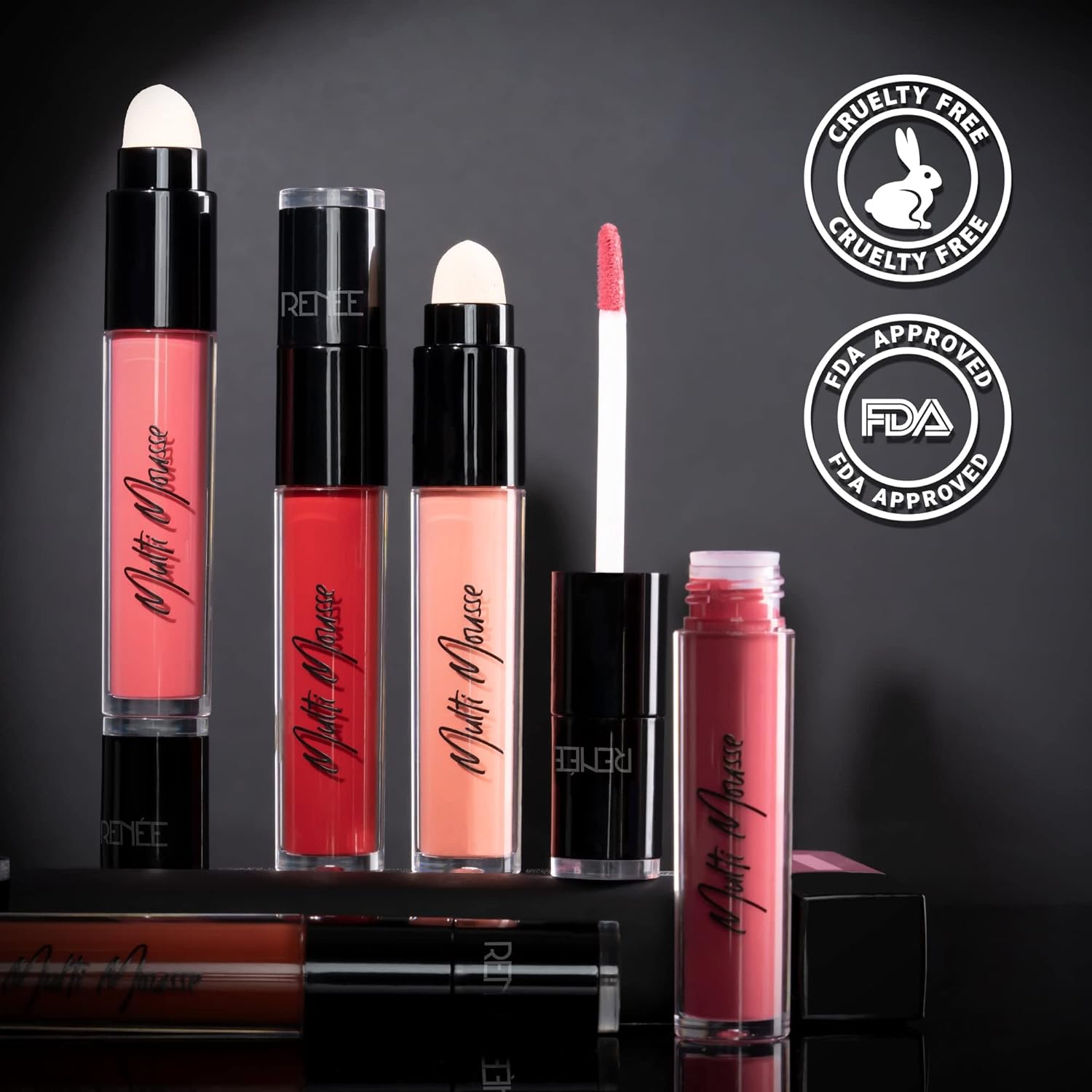 RENEE Multi-mousse for Lips, Cheeks & Eyes, Cocoa Frosting 5gm | Matte Finish, Rich Color Payoff With Weightless & Velvety Smooth Texture | Non-drying, Highly Blendable Formula