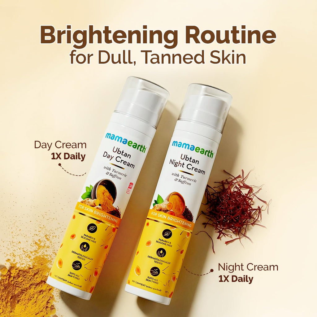 Mamaearth Ubtan Day Cream with SPF 30, with Turmeric & Saffron for Skin Brightening – 50 g