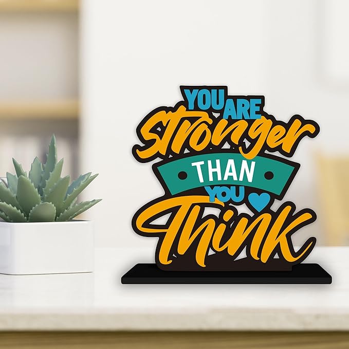 Art Vibes Artvibes Wooden Idols and Figurine You Are Stronger Than You Think Motivational Quote Table Decoration for Office Desk