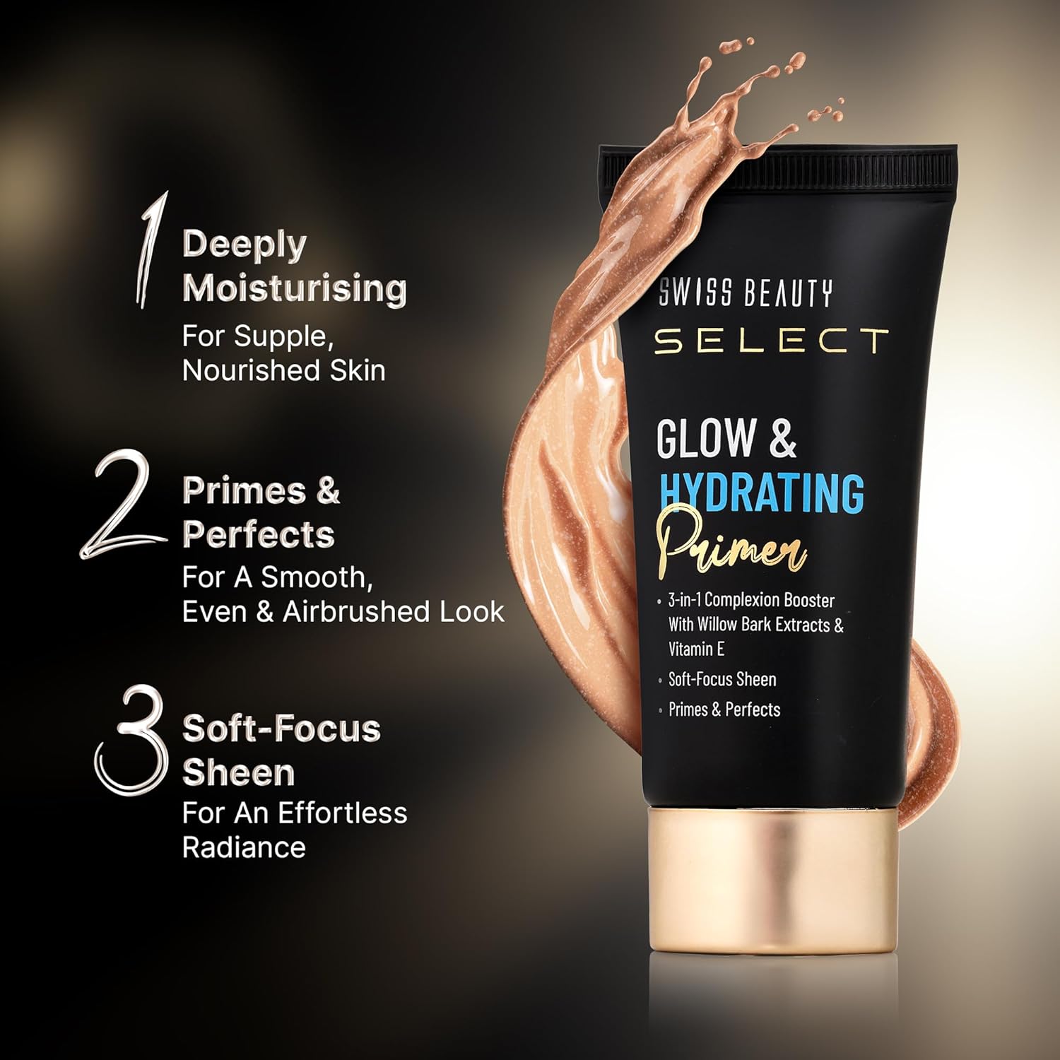 Swiss Beauty Select Glow & Hydrating Primer Enriched With Vitamin E & Witch Hazel Extract | 25ml