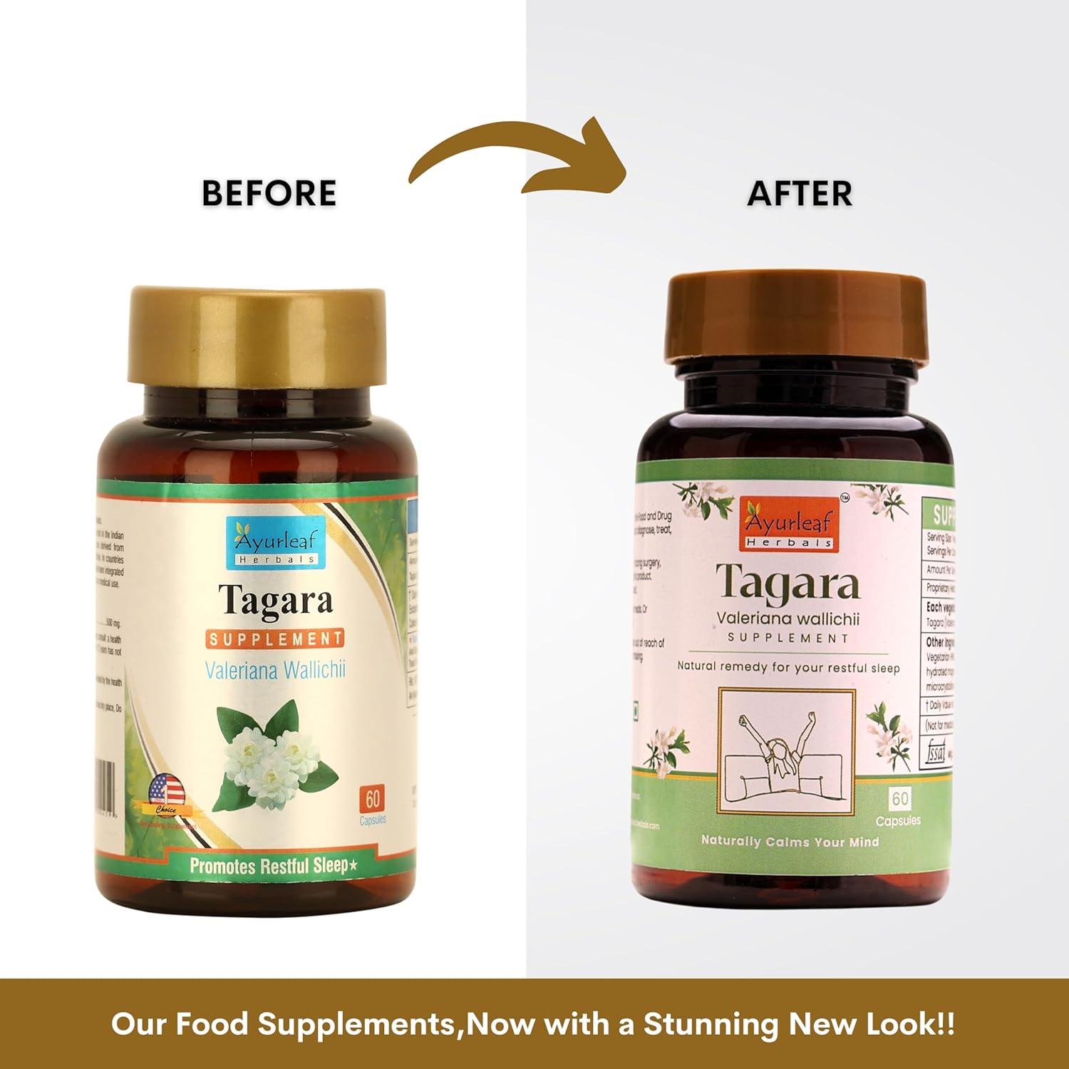 Ayurleaf Herbals Tagara Capsule - 60 Caps (Pack of 2)