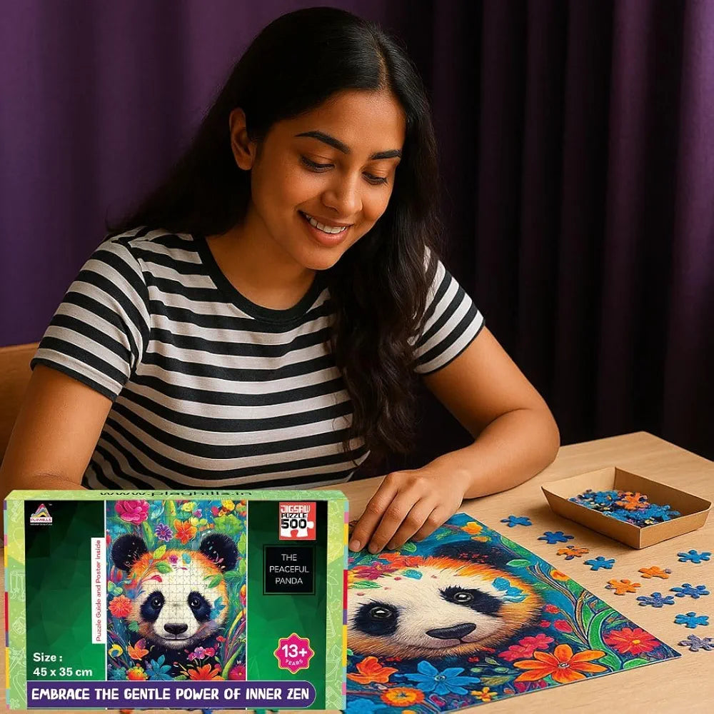 Playhills Spirit Animal The Bambootiful Panda 500 Piece Wooden Puzzle for Adults & Teens
