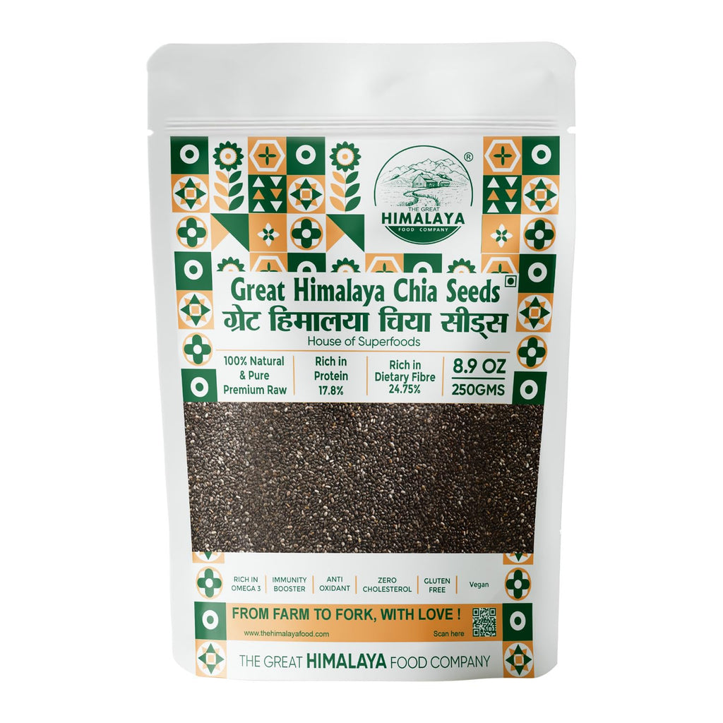 Great Himalaya Chia Seeds 250gm | Rich in Omega 3 Fats dietary Fiber & Protein | Helps in Weight Management, Raw Chia Seeds for Eating