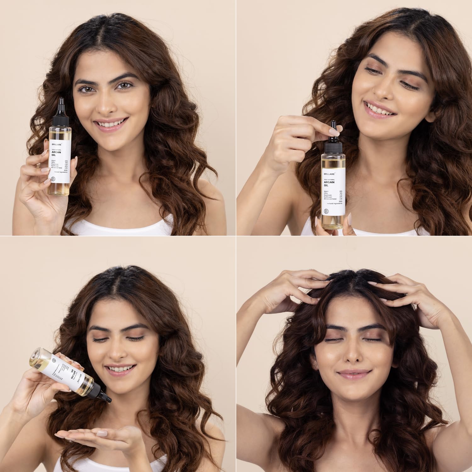 Brillare Argan Hair Oil, with the Goodness of Olive oil & Sunflower Oil, for Dry & Frizzy Hairs