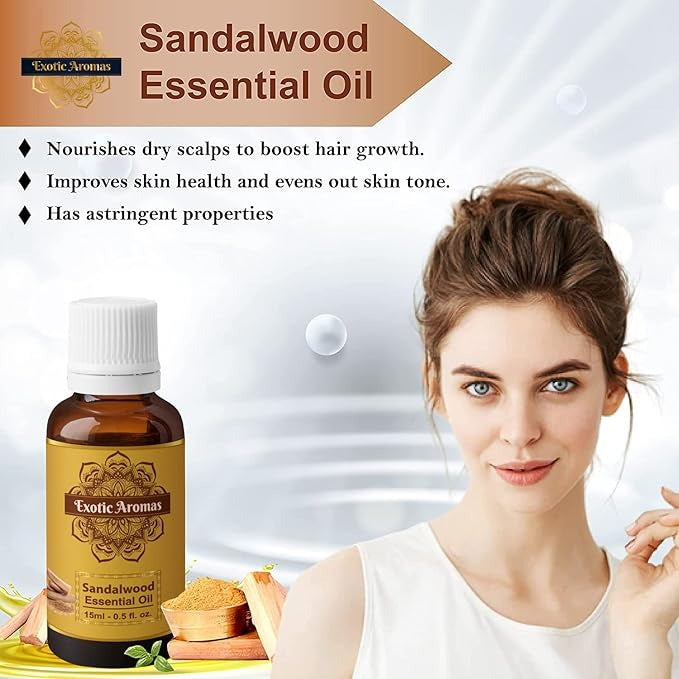 Exotic Aromas Sandalwood Oil - 15 ml (Pack of 2)
