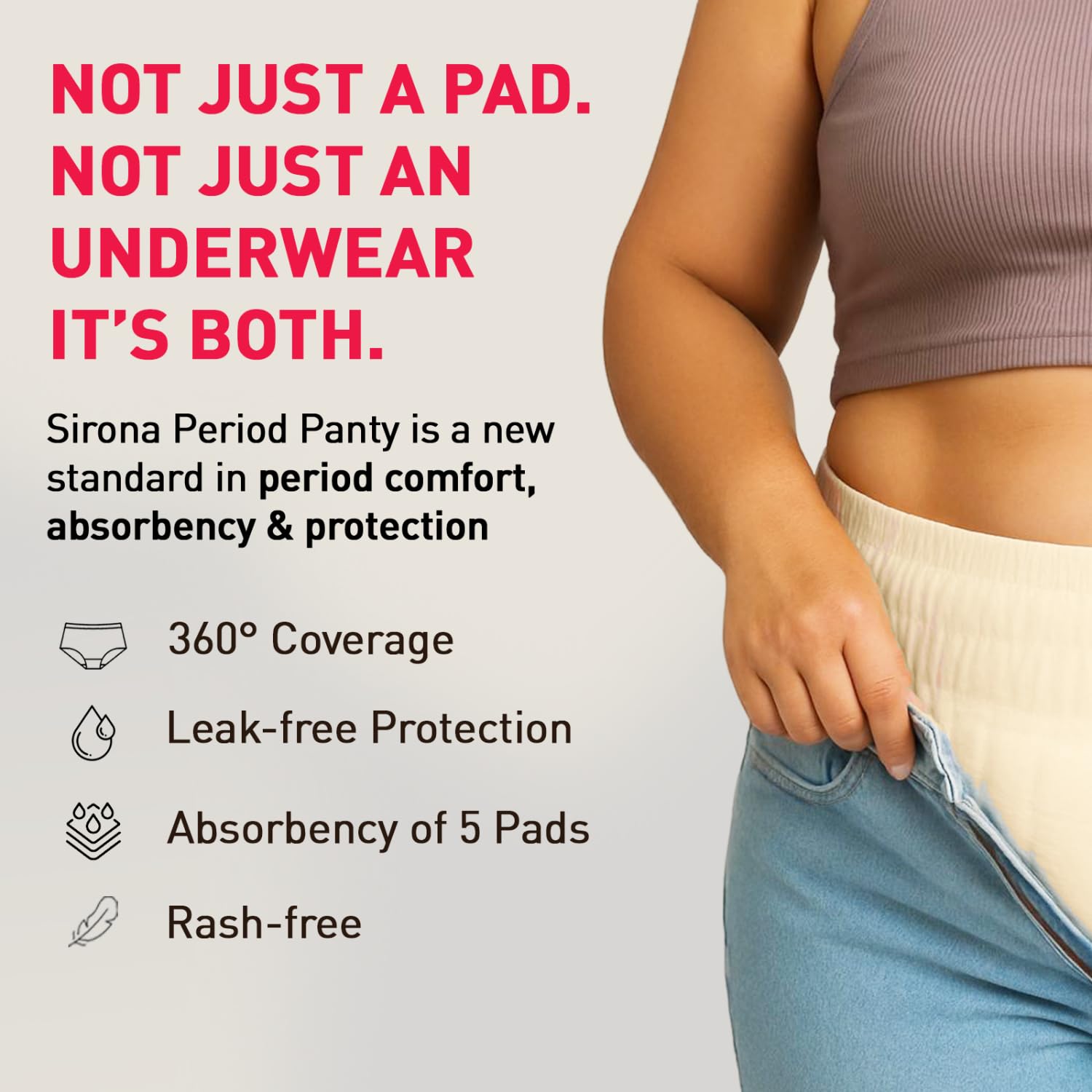 Sirona Disposable Period Panty for Girls | XL-XXL (44-52 Inch) | Pack of 10 | 360Â° Coverage for Stress Free Periods | Leakage Protection for Heavy Flow | Rash Free | Super Absorbent with Comfortable Fit